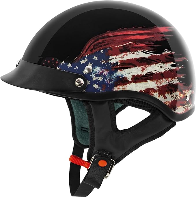 VCAN Cruiser Solid Half Face Motorcycle Helmet