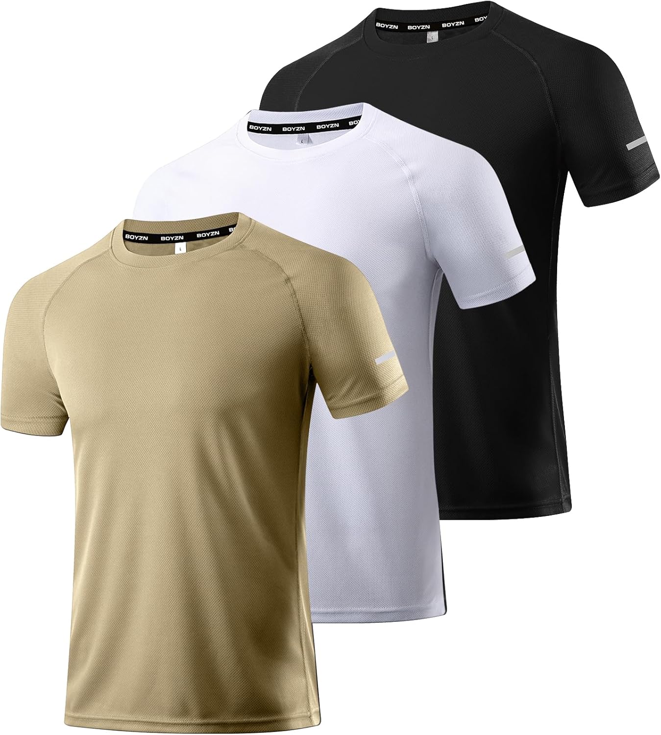 Boyzn 1 or 3 Pack Men' Workout Running Shirts, Dry Fit Moisture Wicking T-Shirts, Sports Gym Athletic Short Sleeve Shirts