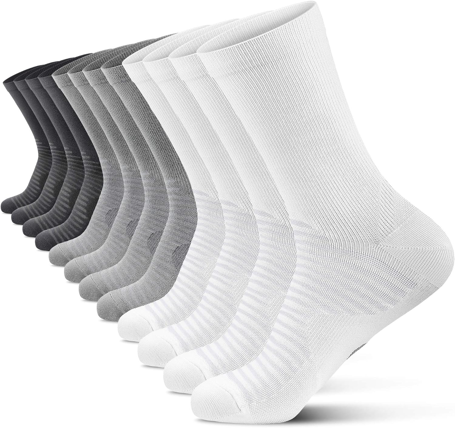 PAPLUS Compression Athletic Crew Socks (6 Pairs) for Men & Women