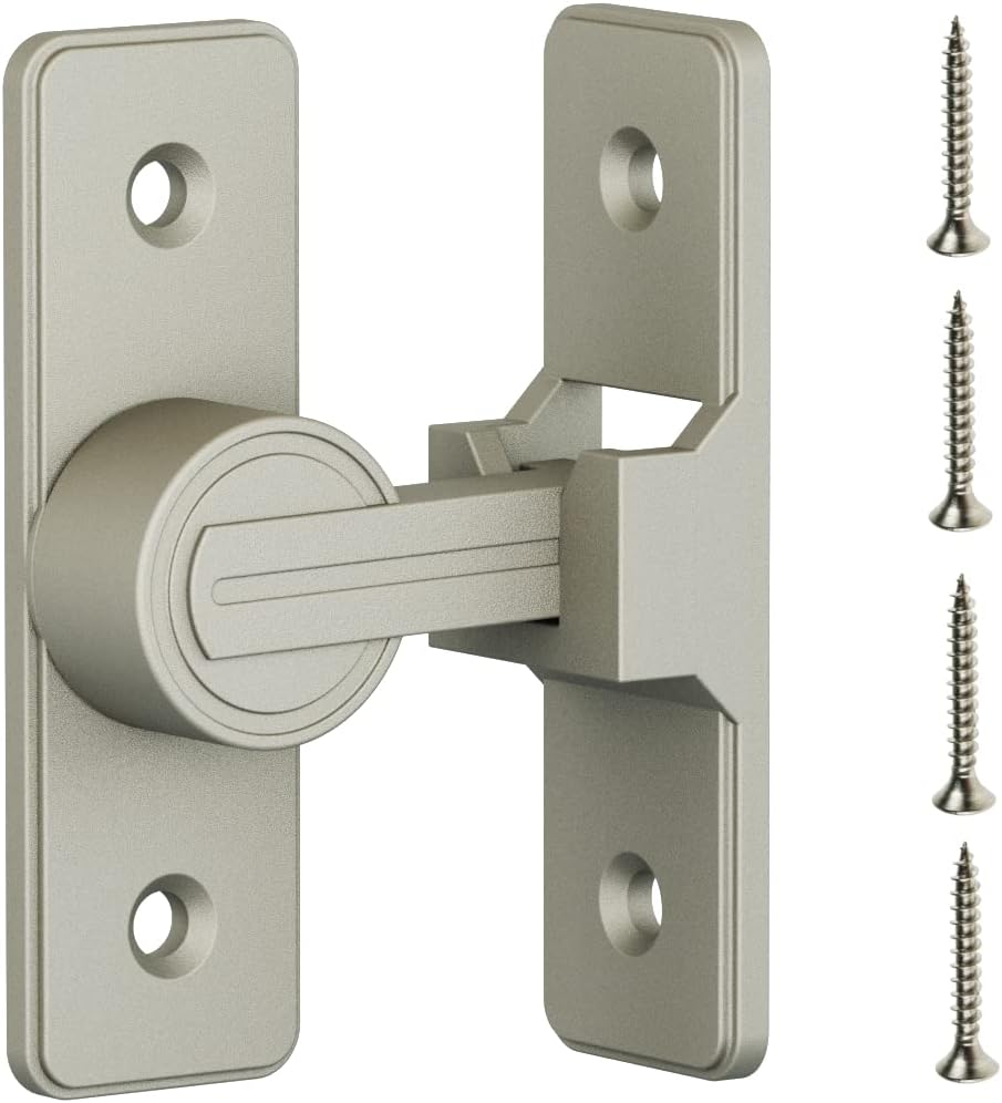 Barn Door Lock Latch  90-Degree Barn Door Latch Sliding Lock  Home Security Door Lock for Bathroom, Garage, Bedroom, Cabinet, Barn  Durable Zinc Alloy Security Door Lock