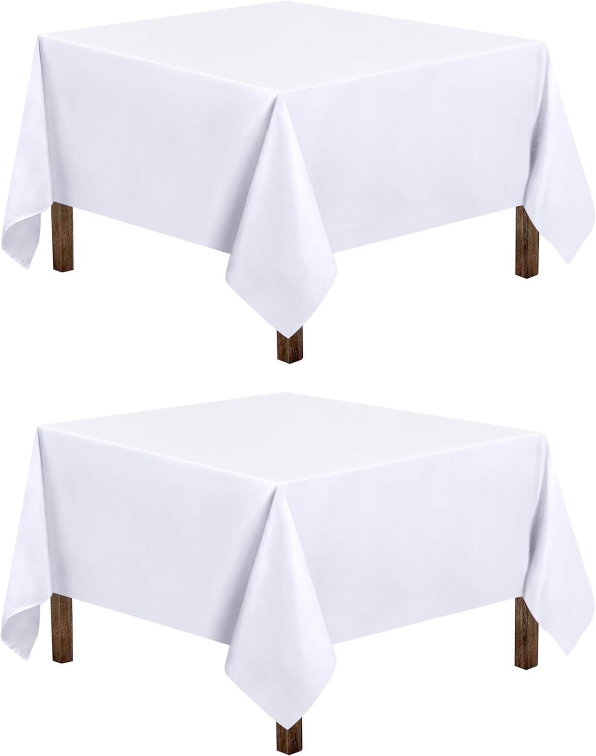 Utopia Kitchen Square Table Cloth 2 Pack [60x60 Inches, White] Tablecloth Machine Washable Fabric Polyester Table Cover for Dining, Buffet Parties, Picnic, Events, Weddings and Restaurants