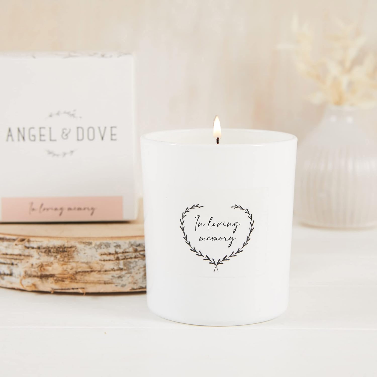 ANGEL & DOVE Luxury 'in Loving Memory' Soy Wax Remembrance Candle - Sympathy Gift, Memorial to Light in Memory of a Loved One