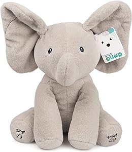 GUND Baby Animated Flappy The Elephant Plush, Singing Stuffed Animal Baby Toy for Ages 0 and Up, Gray, 12&#34;