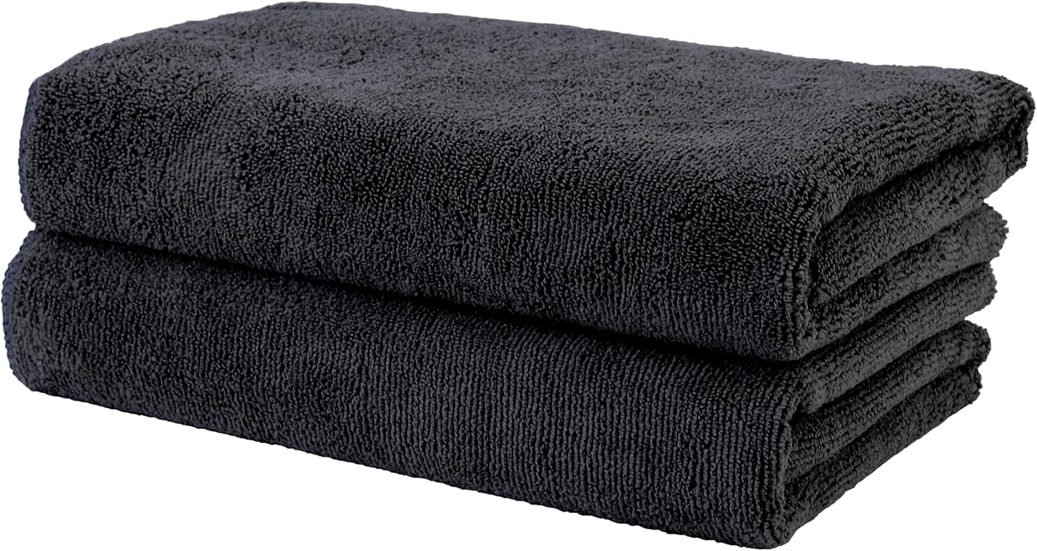 POLYTE Professional Quick Dry Lint Free Microfiber Hair Drying Salon Towel, 20 x 40 in, 2 Pack