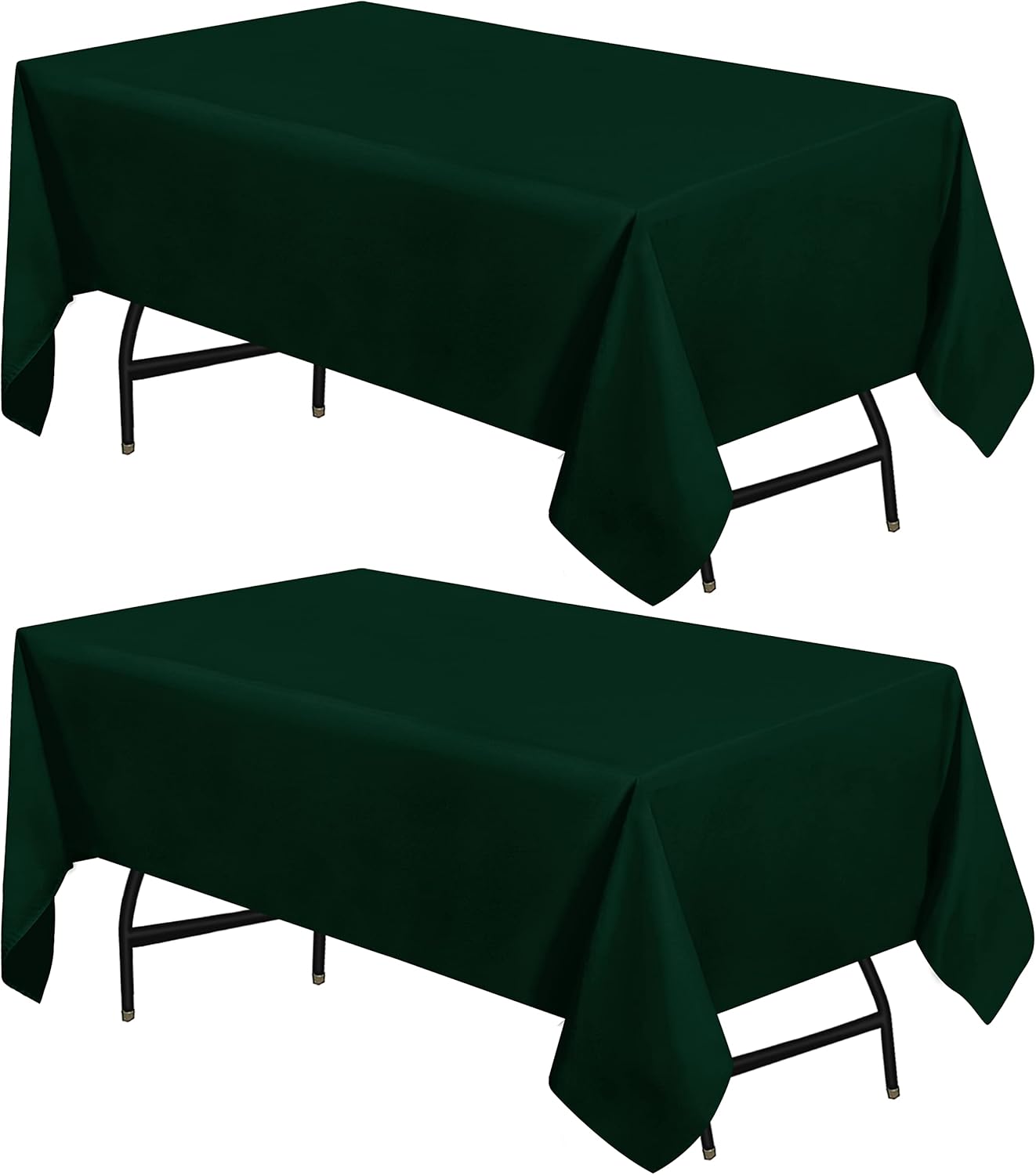 Utopia Kitchen Rectangle Table Cloth 2 Pack [60x84 Inches, Hunter Green] Tablecloth Machine Washable Fabric Polyester Table Cover for Dining, Buffet Parties, Picnic, Events, Weddings and Restaurants