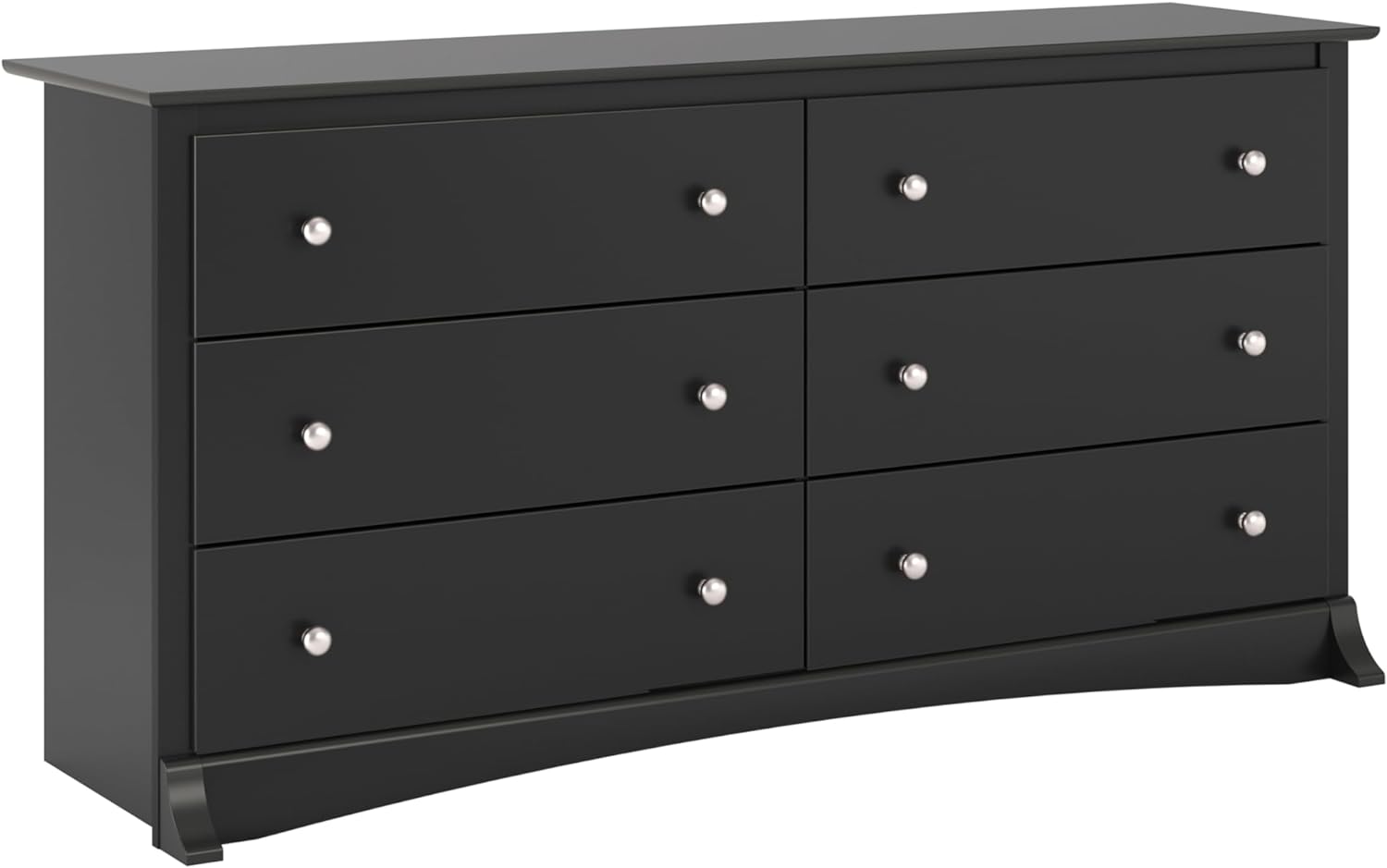 Prepac Sonoma Bedroom Furniture: Black Double Dresser for Bedroom, 6-Drawer Wide Chest of Drawers, Traditional Bedroom Dresser, BDC-6330-V, 59W x 16D x 29H