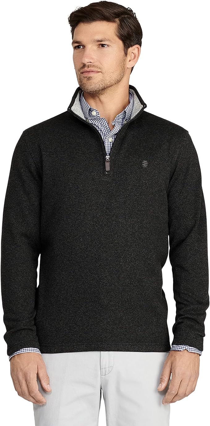 IZOD Men' Quarter Zip Sweater Fleece Pullover
