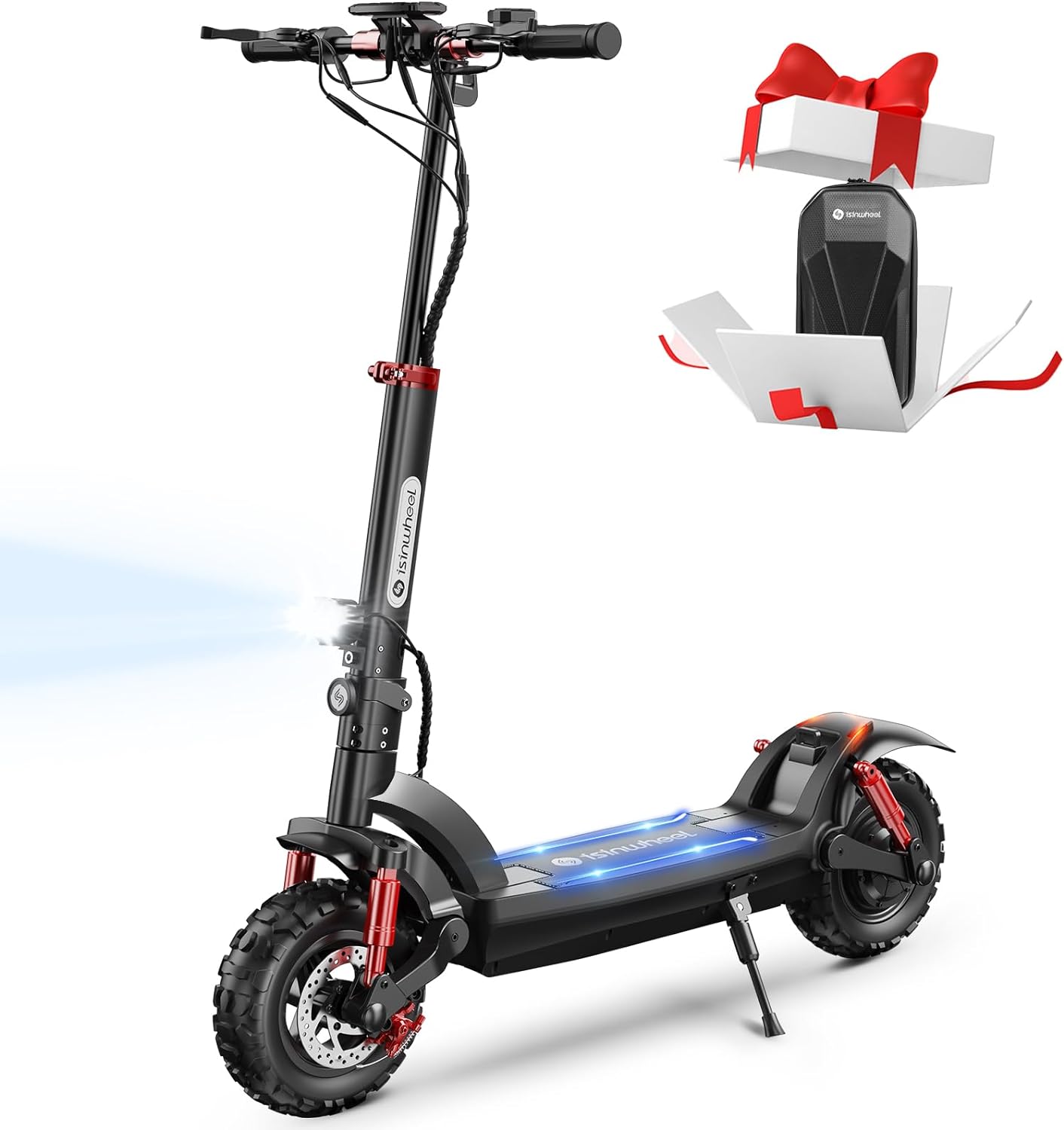 isinwheel GT2 Electric Scooter Adults 11 Off Road Tires, 800W Motor E-Scooter Up to 28 Miles Long Range, 28 MPH Top Speed, Foldable Commuting Scooter with Dual Brakes & Suspension