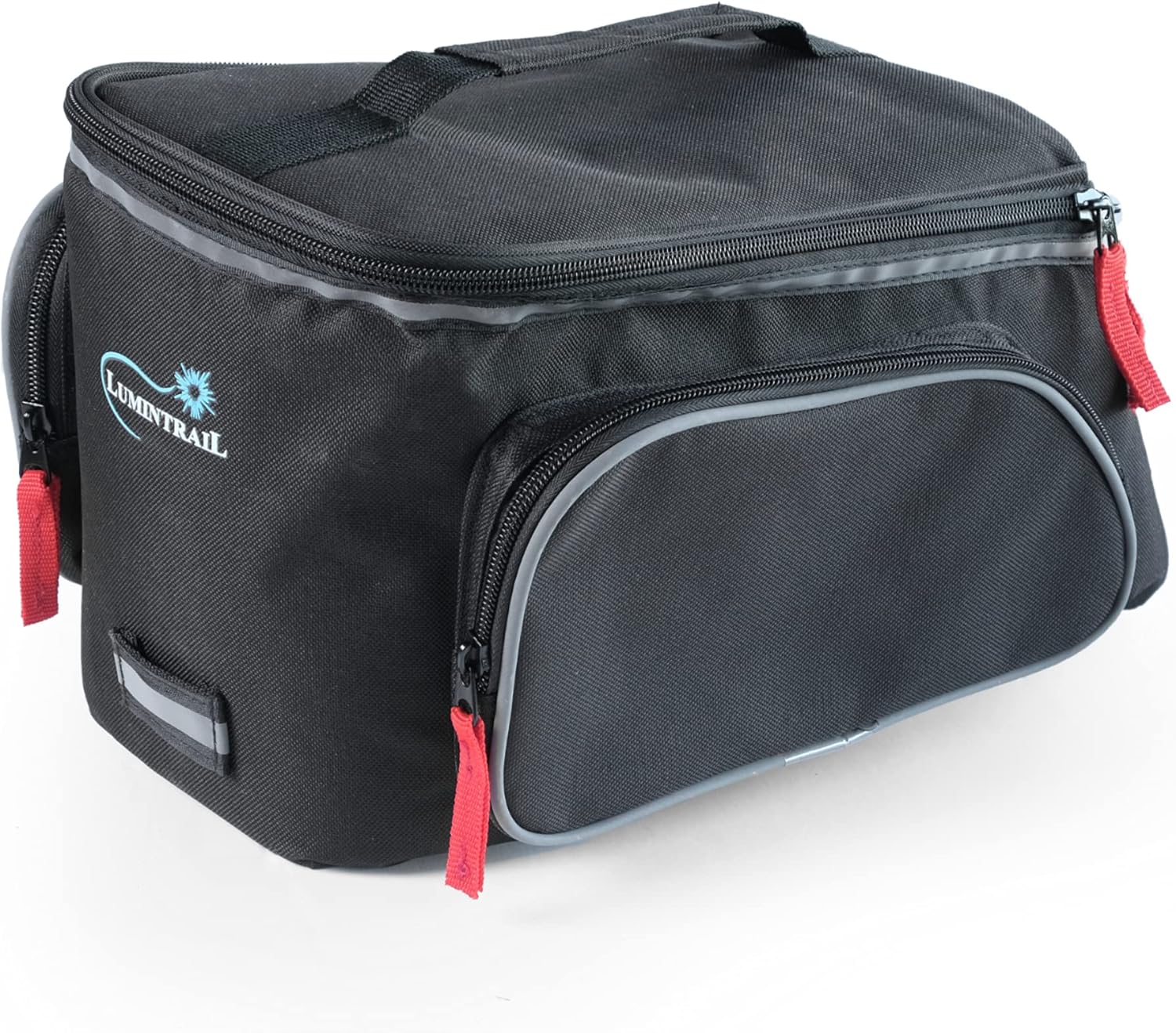 Lumintrail Bike Trunk Bag, Rear Bicycle Rack Bag with Waterproof Rain Cover, Carrying Handle