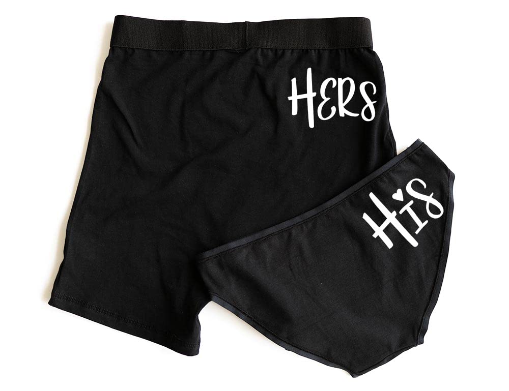 His and Hers Matching Underwear Set for Happy Couples, Gifts for Husband and Wife Funny Valentines Day