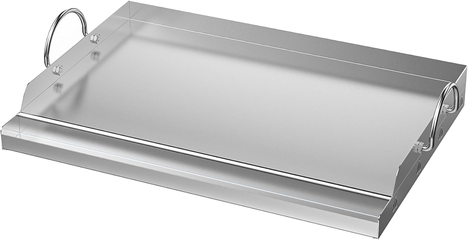 onlyfire Universal Stainless Steel Rectangular Griddle for Gas BBQ Grills, 23 x 16