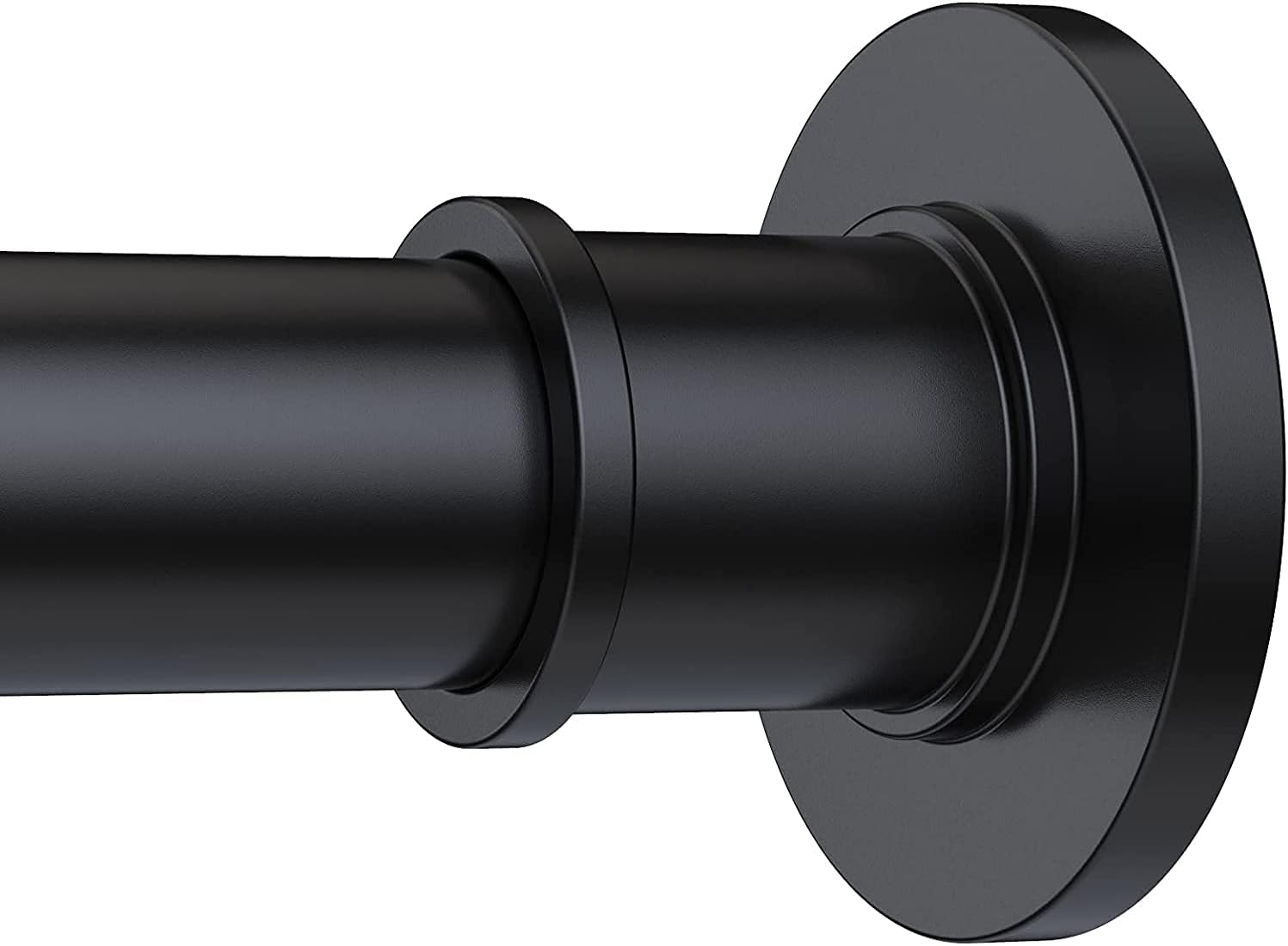 BRIOFOX Industrial Shower Curtain Rod - Never Rust Non-Slip 27-43 Inch Stainless Steel, Matte Black