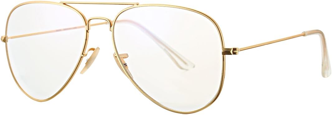 COASION Classic Non prescription Aviator Glasses Clear Lens Metal Frame Eyewear for Men Women