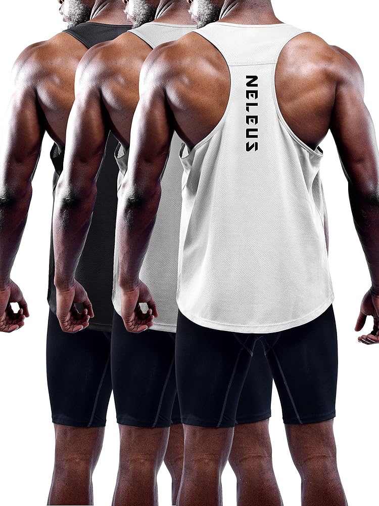 NELEUS Men's 3 Pack Workout Running Tank Top Sleeveless Gym Athletic Shirts