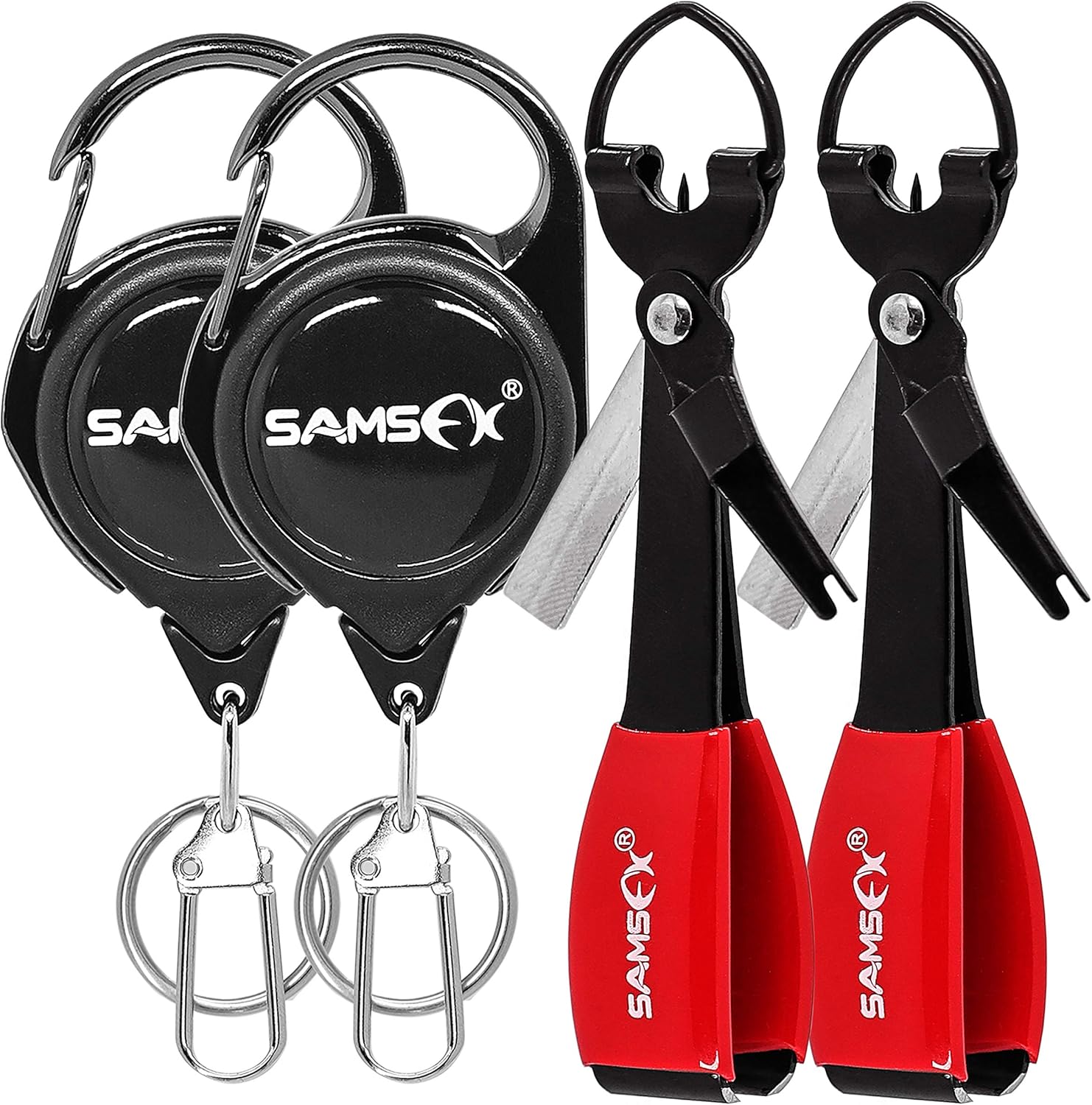 SAMSFX Fishing Knot Tying Tool, Multifunctional Fly Fshing Nippers, Quickly Tie Fishing Knots for Hooks, Lures and Flies, Fishing Clippers with Retractor