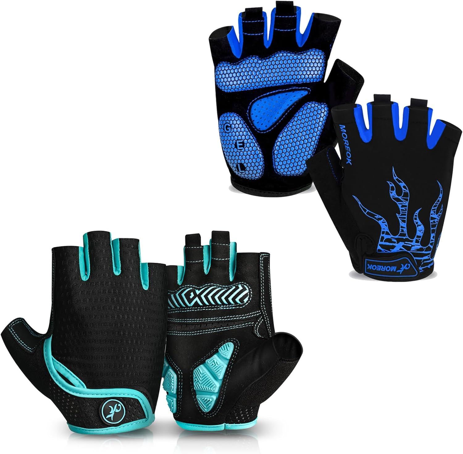 MOREOK Bike Gloves Exercise Workout Gloves AK050-one PairBlue-Large Bike Gloves Exercise Workout Gloves AK098-one PairBlue-Large