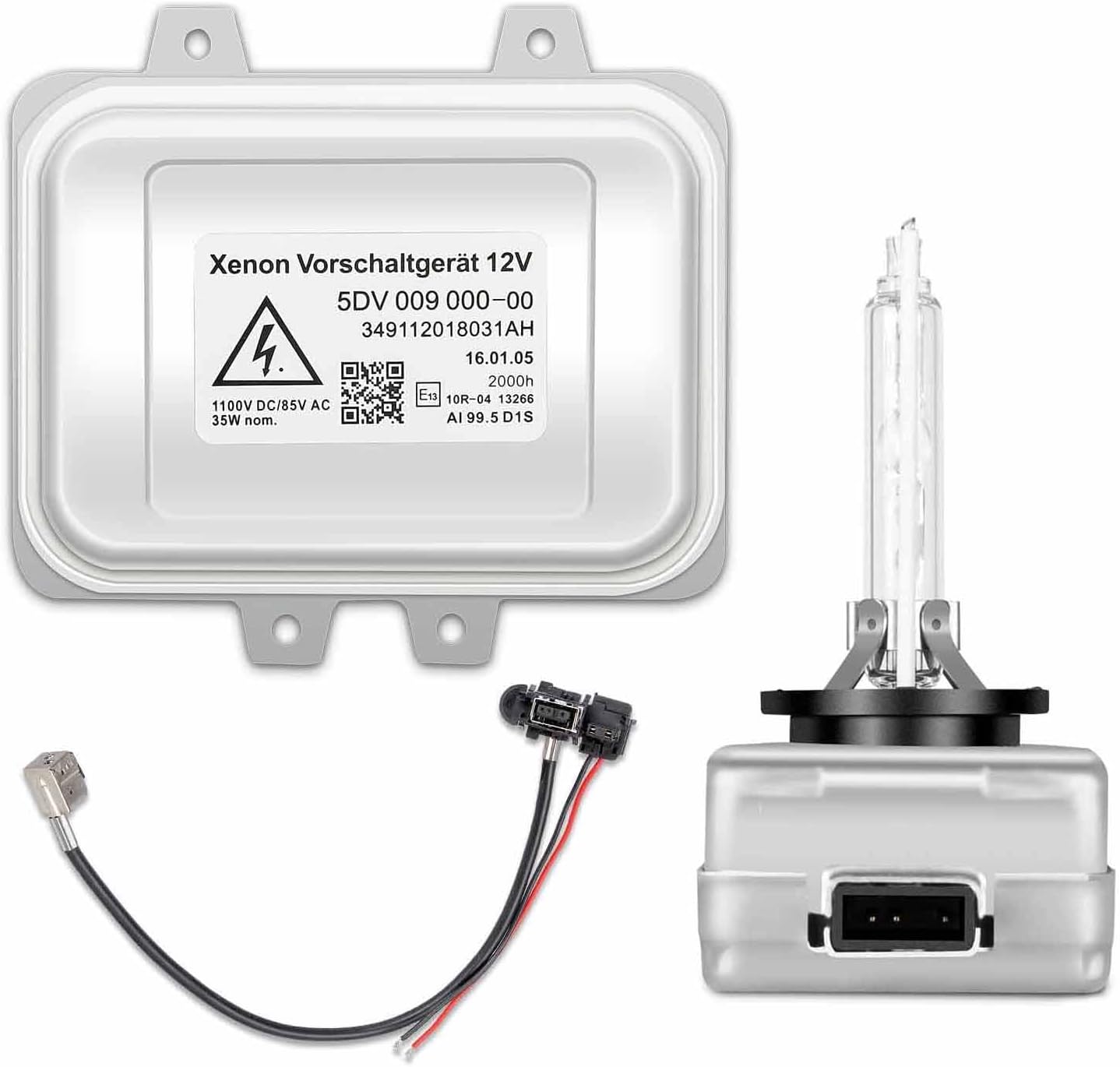 RANSOTO 5DV 009 000-00 Xenon HID Headlight Ballast with D1S Bulb Compatible with Cadillac Escalade BMW E60 Town Country Mercedes Benz Replaces 5DV 009 000 00 12767670 15782392