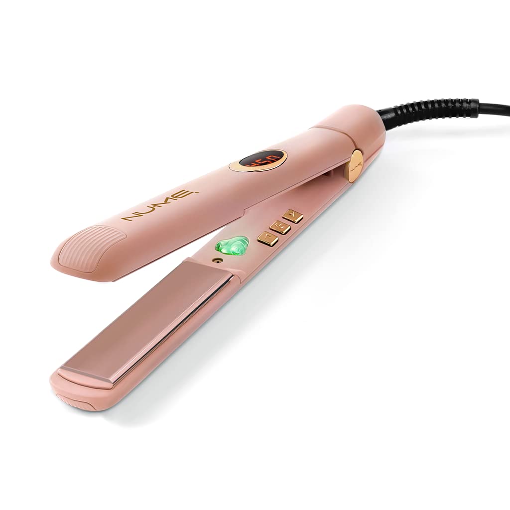 NuMe Megastar Hair Straightener Tourmaline Flat Iron1 Inch Floating Plates with Negative Ion Booster, Infrared Light Strip, Ideal for All Hair Types  Ultra-Smooth and Shiny Results