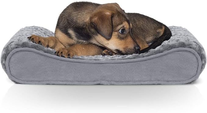 Furhaven Ultra Plush Luxe Lounger Supportive Orthopedic Foam Dog Bed - Gray, Small