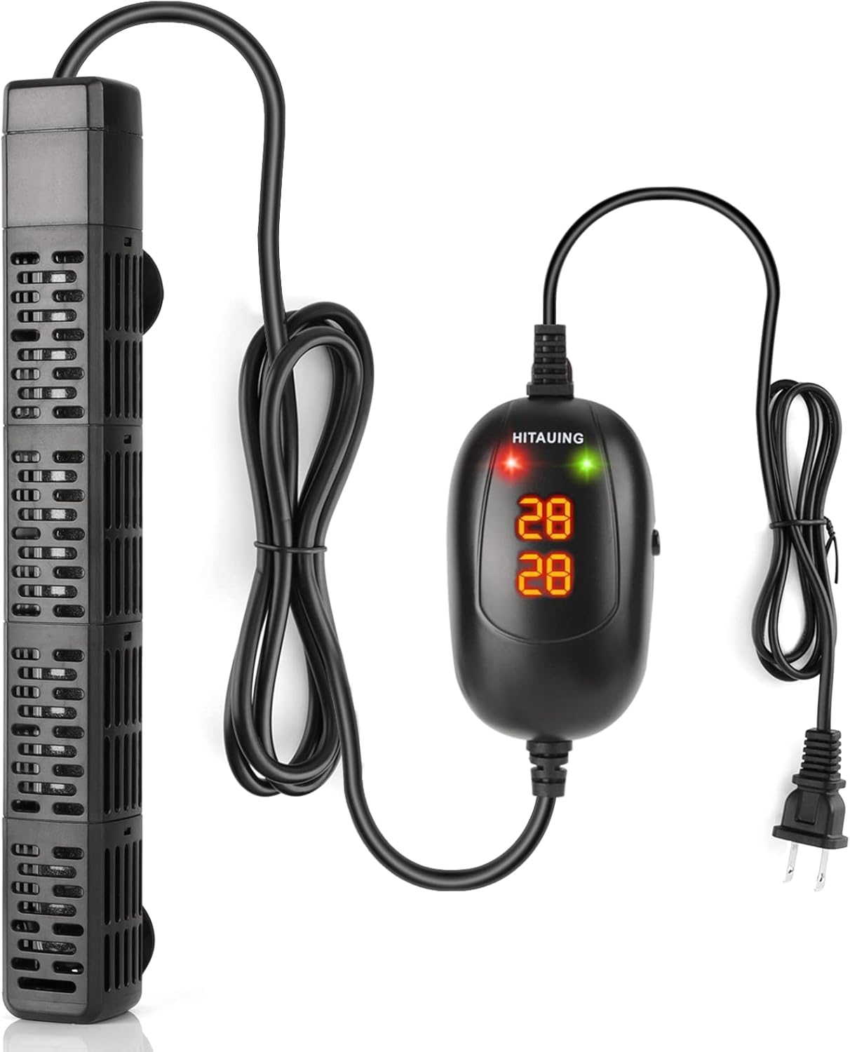 HiTauing Aquarium Heater, 50W/100W/200W/300W/500W Submersible Fish Tank Heater with Over-temperature Protection and Automatic Power-off When Leaving Water for Saltwater and Freshwater