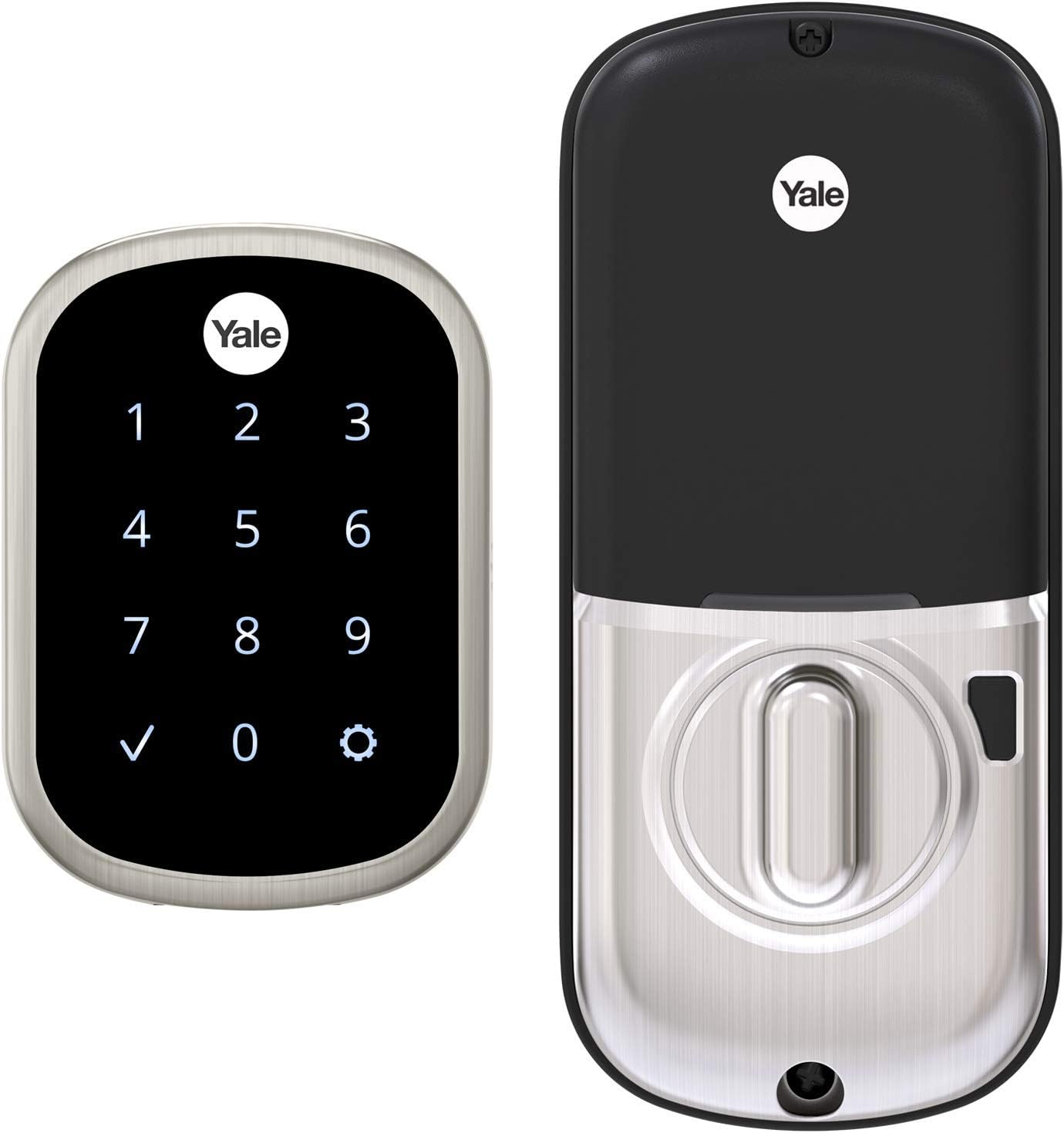 Yale Assure Deadbolt Lock SL with Z-Wave, Satin Nickel Keyless Entry Door Lock with Electronic Touchscreen Keypad for Code, YRD256-ZW2-619