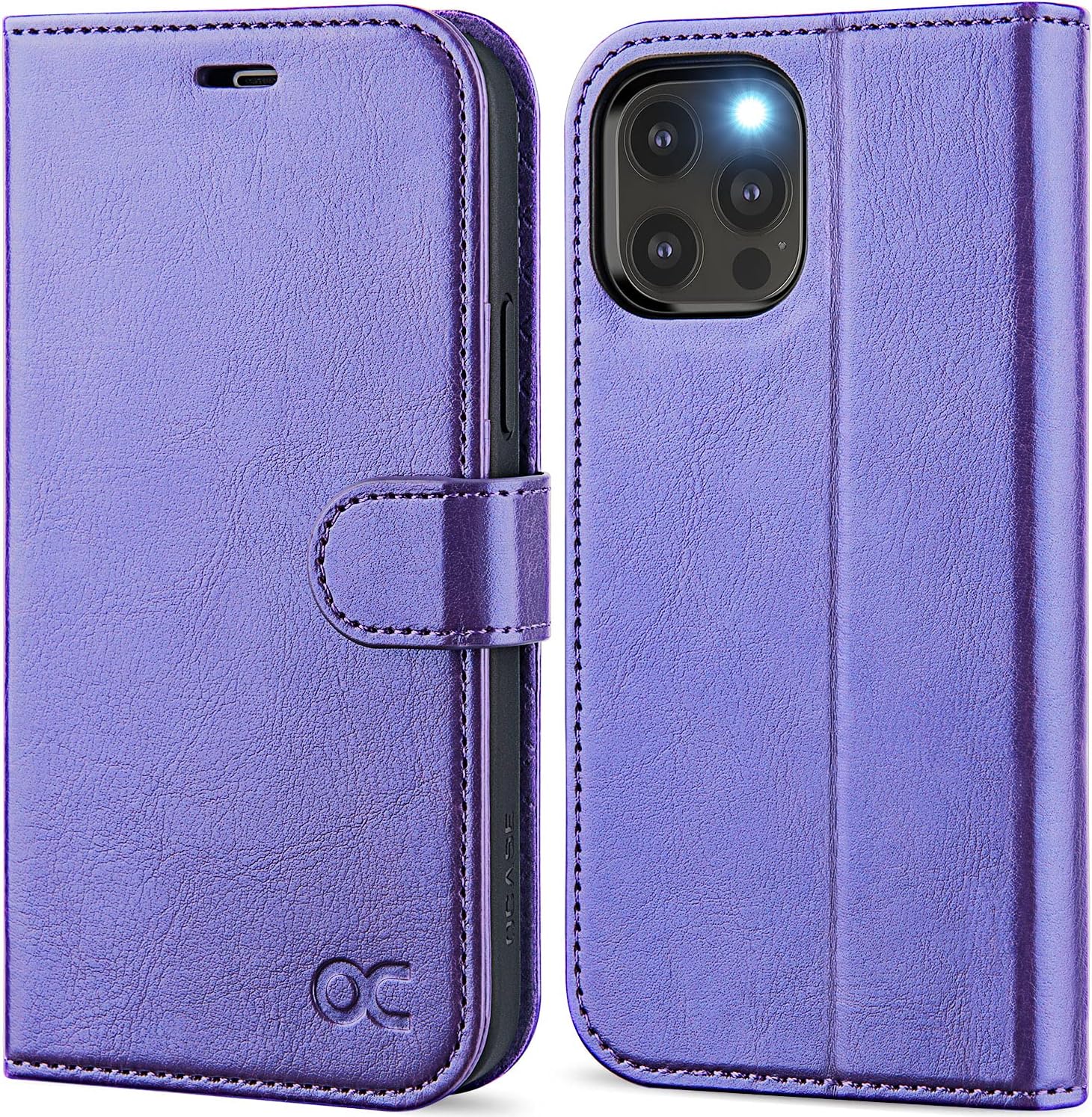 OCASE Compatible with iPhone 14 Pro Max Wallet Case, PU Leather Flip Folio Case with Card Holders RFID Blocking Stand [Shockproof TPU Inner Shell] Phone Cover 6.7 Inch 2022Purple