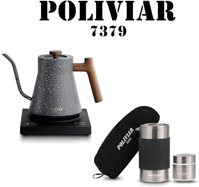 POLIVIAR Electric Gooseneck Kettle & Portable French Press