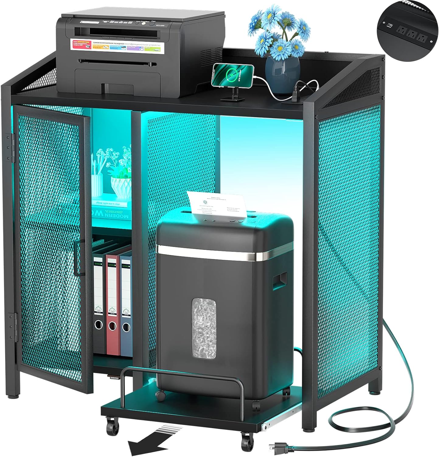 Unikito+Modern+Printer+Stand+with+Sockets+and+LED+Light%2c+File+Cabinet+with+Shredder+Stand+On+Slide+Wheel%2c+Large+Printer+Cabinet+with+Adjustable+Storage+Shelves+and+Mesh+Door+for+Home+Office%2c+Black