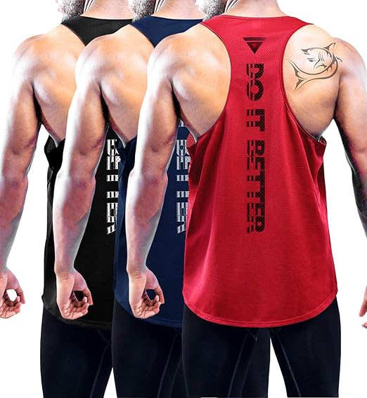 Boyzn Men' 1, 3 or 5 Pack Y-Back Workout Tank Tops, Athletic Muscle Gym Tank Tops, Fitness Bodybuilding Sleeveless T-Shirts