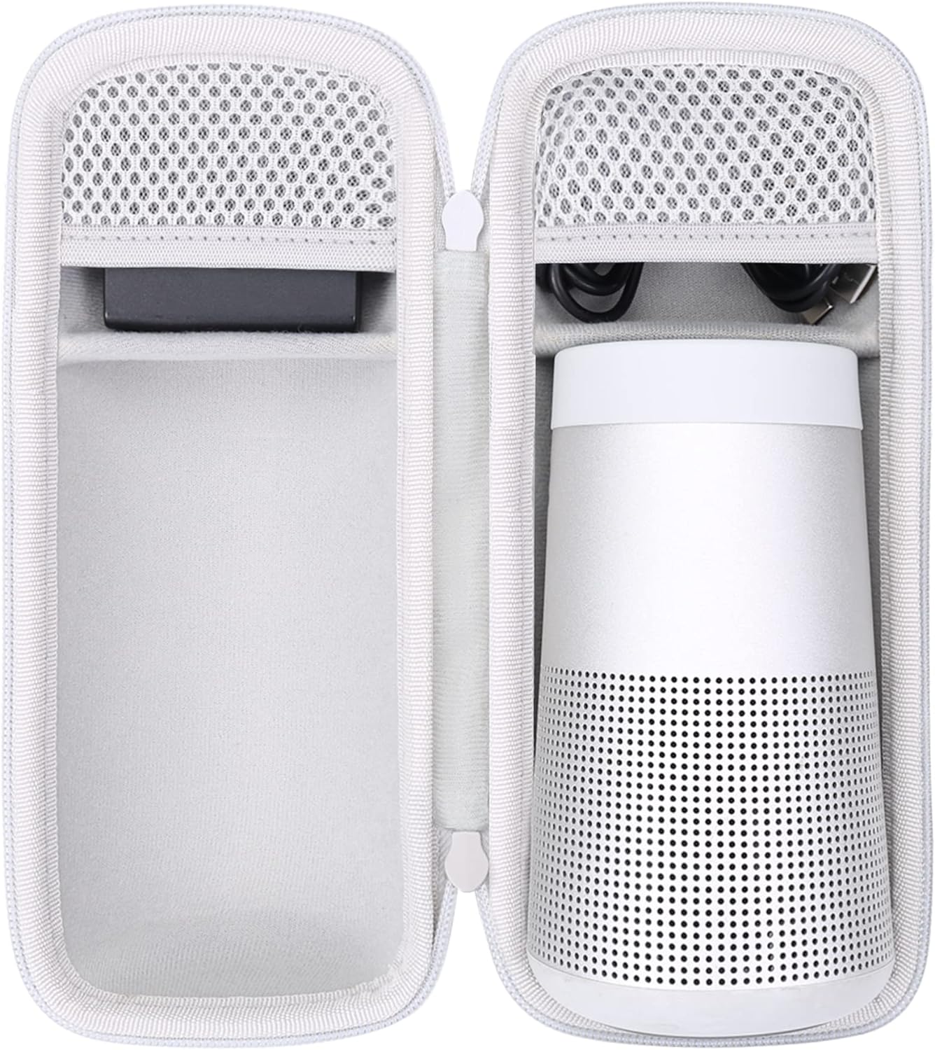 co2CREA Hard Case Replacement for Bose SoundLink Revolve Series II Portable Bluetooth Speaker, Silver Grey Case