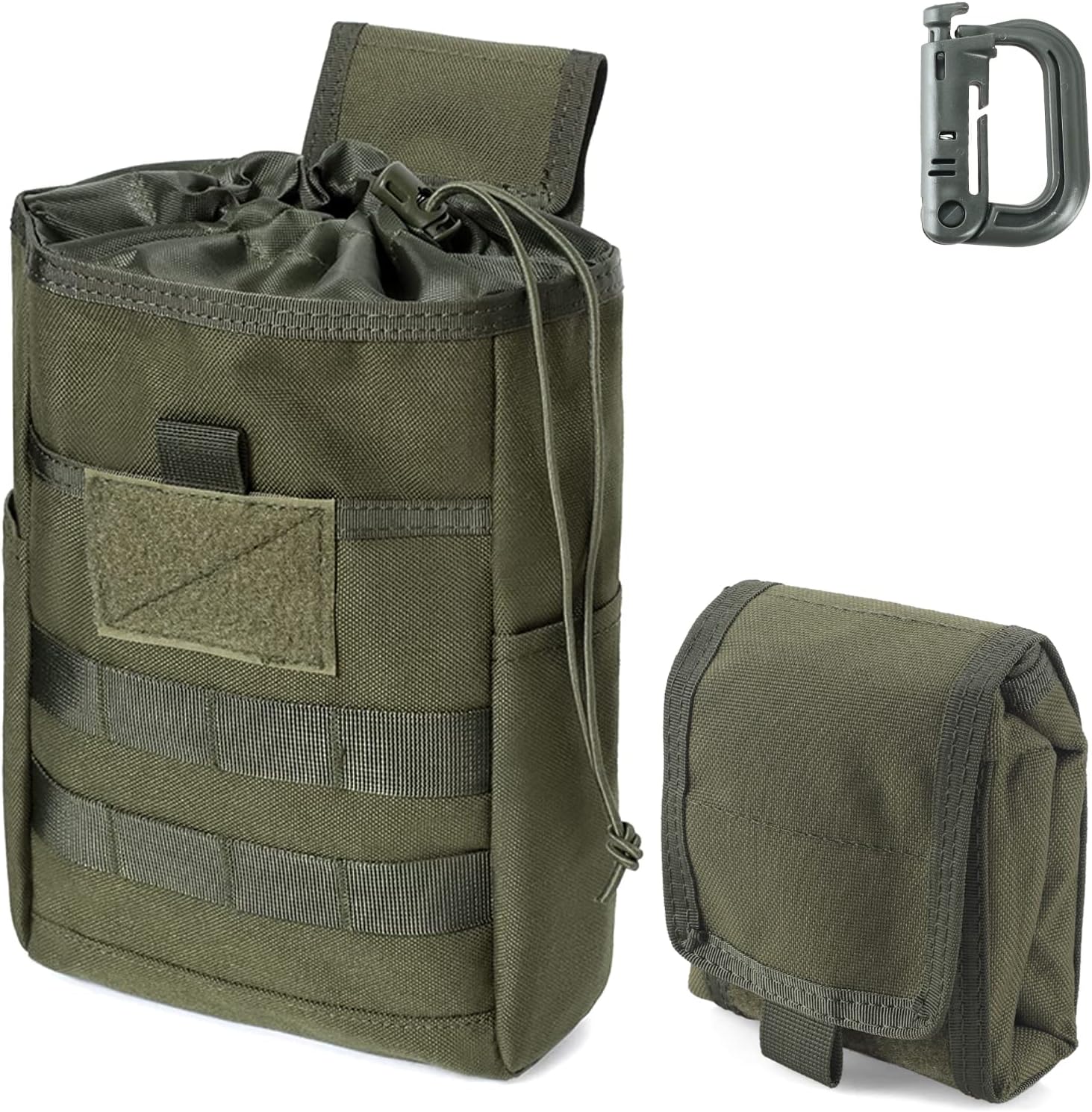 WYNEX Molle Dump Pouch, Tactical Dump Pouch Foldable Mag Dump Pouch Magazine Utility Roll Up Wiast Bag Drawstring for Belt Pack Accessories