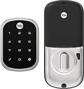 Yale Assure Deadbolt Lock, Satin Nickel Keyless Non-Connected Entry Door Lock with Digital Keypad Touchscreen for Code Entry, YRD256-NR-619