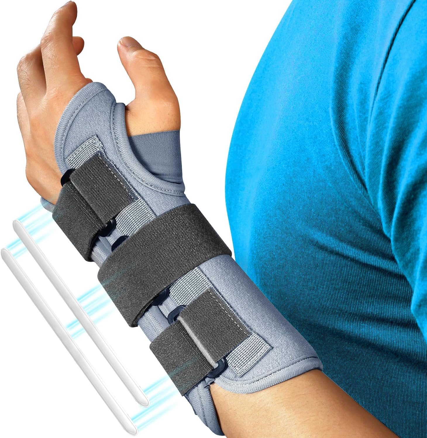 FEATOL Wrist Brace Splint Carpal Tunnel for Women Men, Night Wrist Sleep Support Brace, Left Hand, Medium/Large, Hand brace for Sprain, Carpal Tunnel, Syndrome,Arthritis, Tendonitis, Wrist Pain