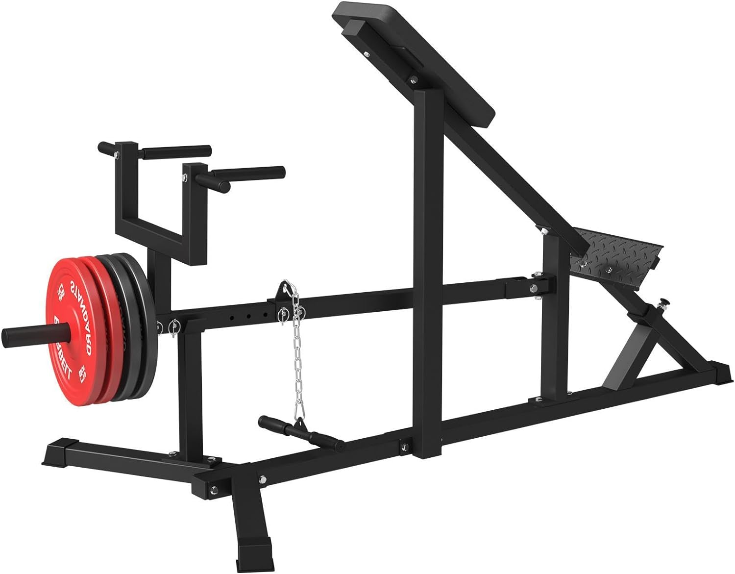 T-Bar Row Machine, Back Strength Machine with Footplate and Multi Grip Handles