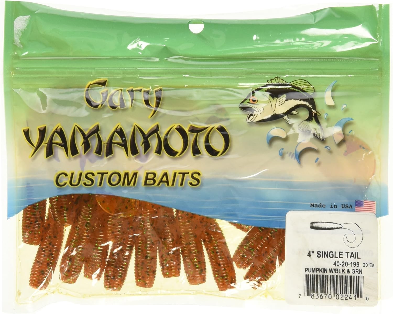 Yamamoto 5 Single Tail Grub Soft Plastic Fishing Angling Swimbait Lures with Tail-Curling Action - 20 Pack