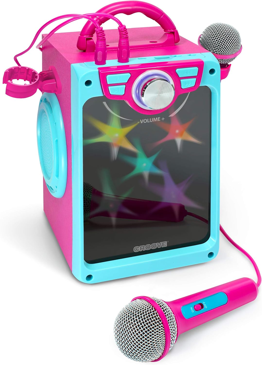 Kids Karaoke Machine for Girls - Pink Portable Karaoke Speaker System Set with 2 Microphones Gift for Girl - Bluetooth/AUX/USB, Karaoke & Microphone Best Birthday Gifts for Girls Ages 8 9  Years Old