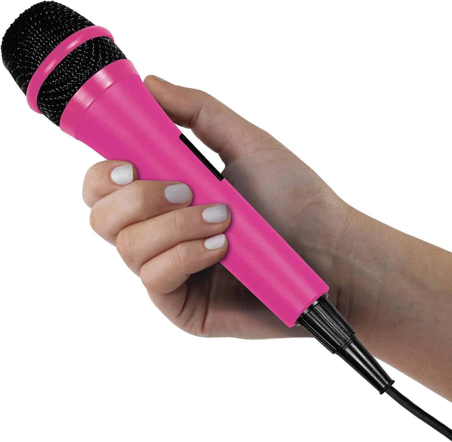 Singing Machine Wired Microphone for Karaoke, (Pink) - Unidirectional Dynamic Vocal Microphone - Plug-In Microphone for Karaoke Machine, AMP, & Speaker - Mic for Singing, Public Speaking, & Parties