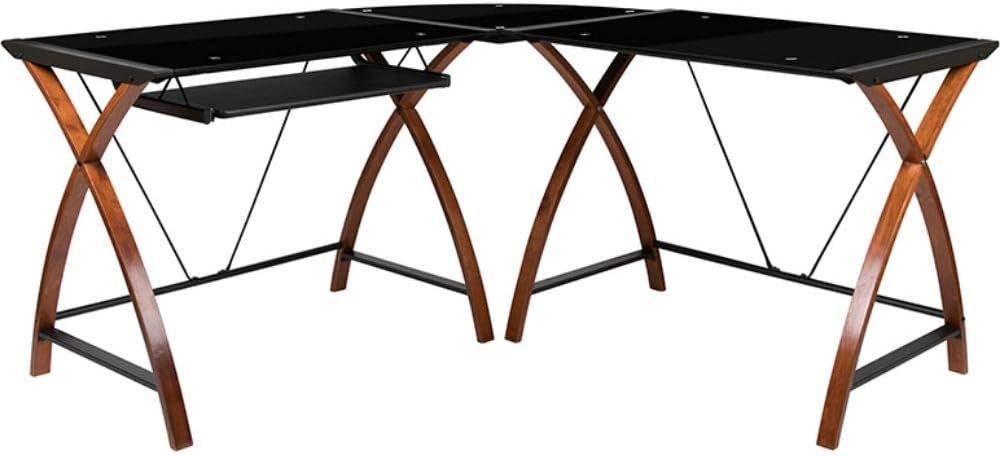 Flash+Furniture+Jude+Black+Glass+L-Shape+Corner+Computer+Desk+with+Pull-Out+Keyboard+Tray