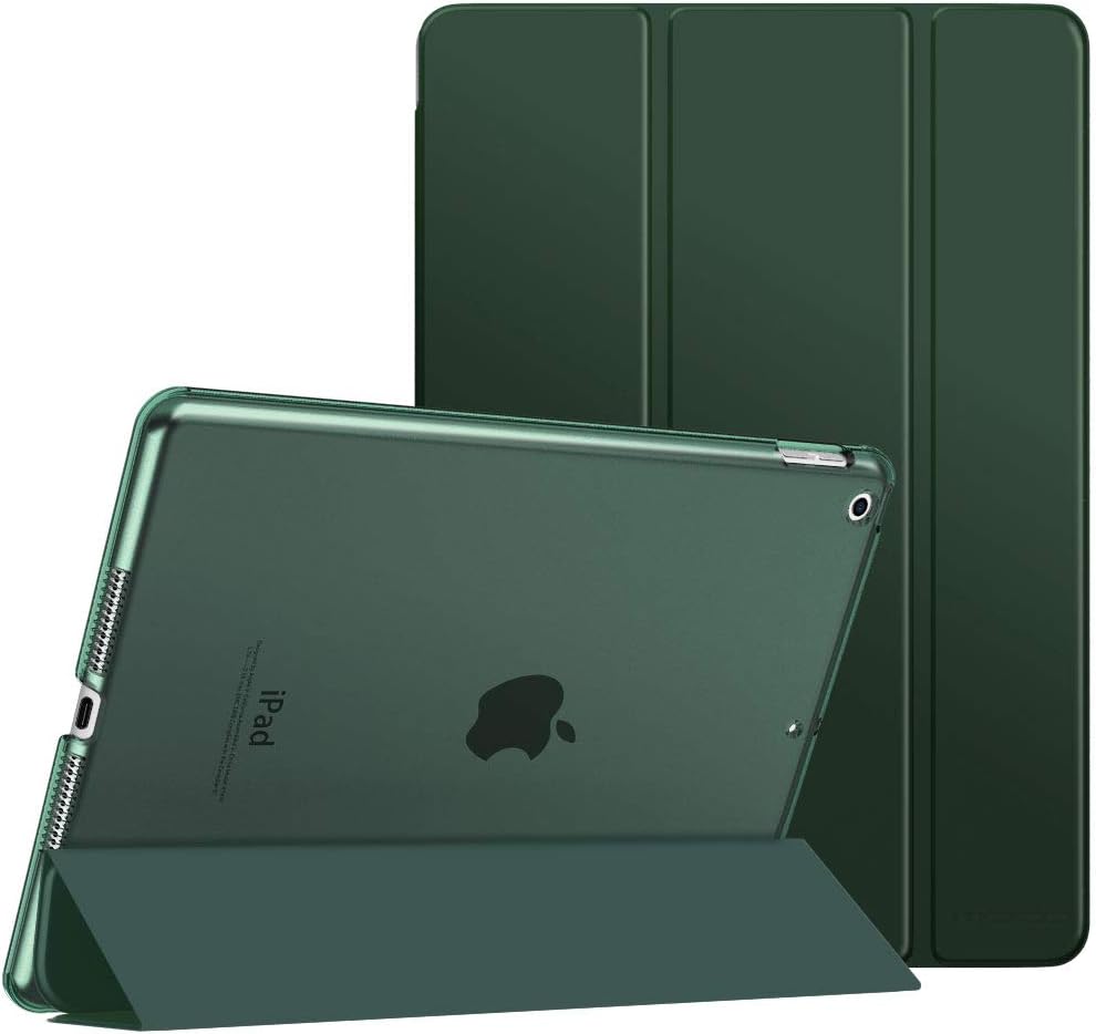 MoKo Case for iPad 10.2 iPad 9th Generation 2021/ iPad 8th Generation 2020/ iPad 7th Generation 2019, Slim Stand Hard Back Shell Smart Cover Case for iPad 10.2 inch, Auto Wake/Sleep, Midnight Green