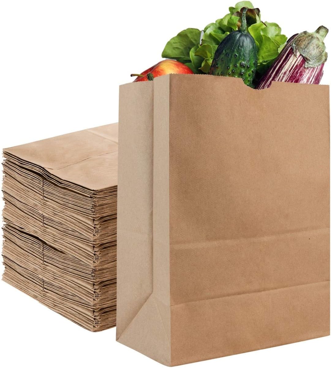 Stock Your Home 52 Lb Kraft Brown Paper Bags (50 Count) - Kraft Brown Paper Grocery Bags Bulk - Large Paper Bags for Grocery Shopping