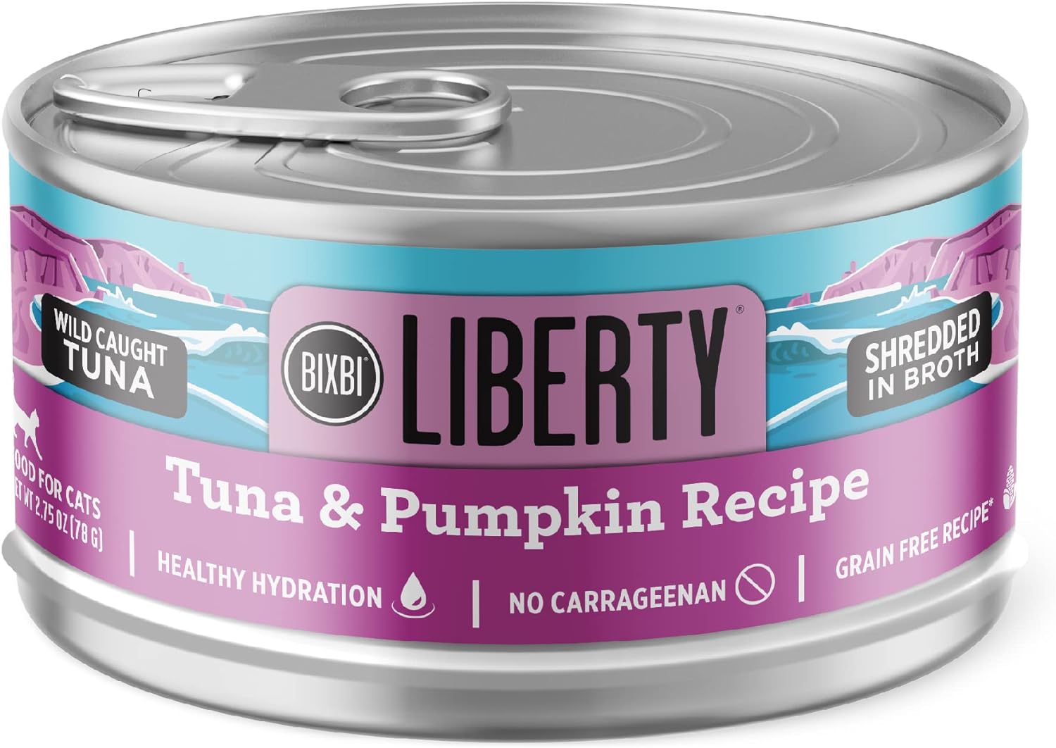 BIXBI Liberty Canned Wet Cat Food - Grain Free, Tuna and Pumpkin Recipe in Broth, 2.75 Ounce (Pack of 24)