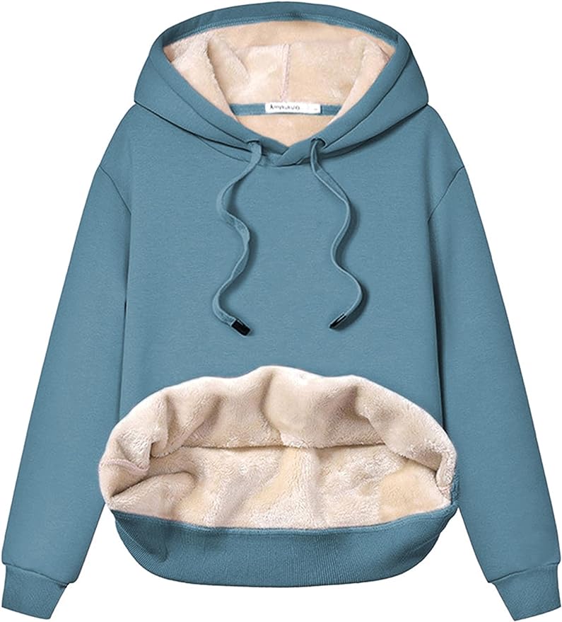 Yeokou Women' Winter Hoodies Pullover Sherpa Fleece Warm Heavyweight Sweatshirt