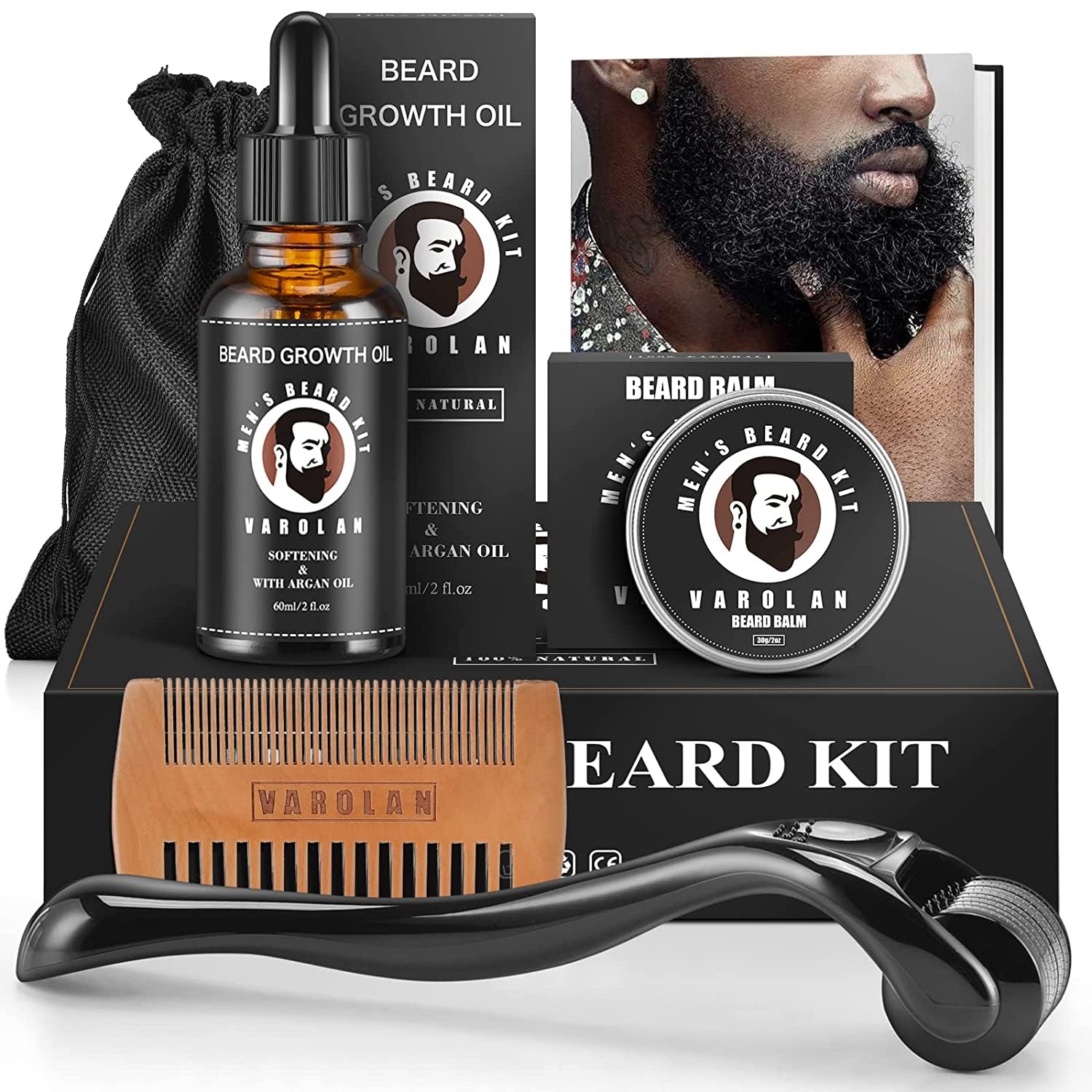 Definitely saw improvement from the roller when I stayed consistent with it....not a huge fan of the beard balm as it dries my skin underneath even if I apply oil first. The oil feels natural and made of good quality and I like the comb a lot.