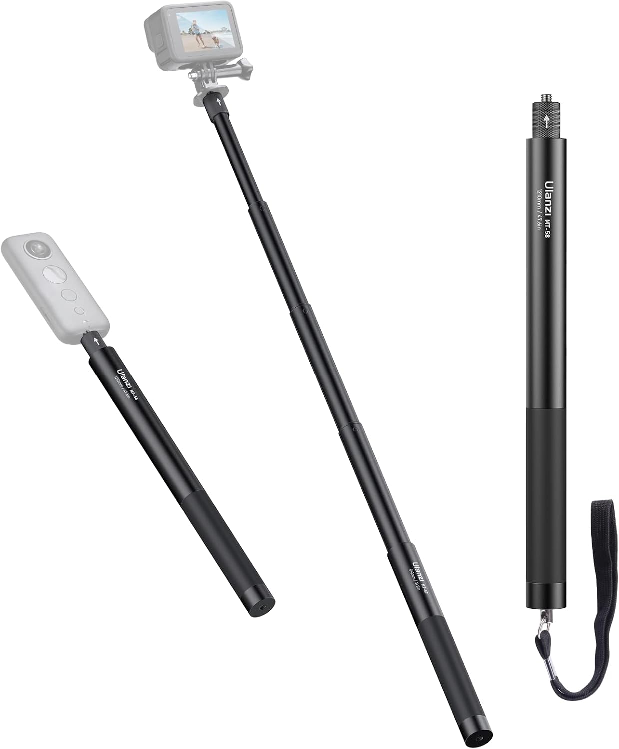 47.64 Action Cameras Selfie Stick Extendable for Insta360 Sports Camera, Selfie Vlogging Invisible Extension Pole