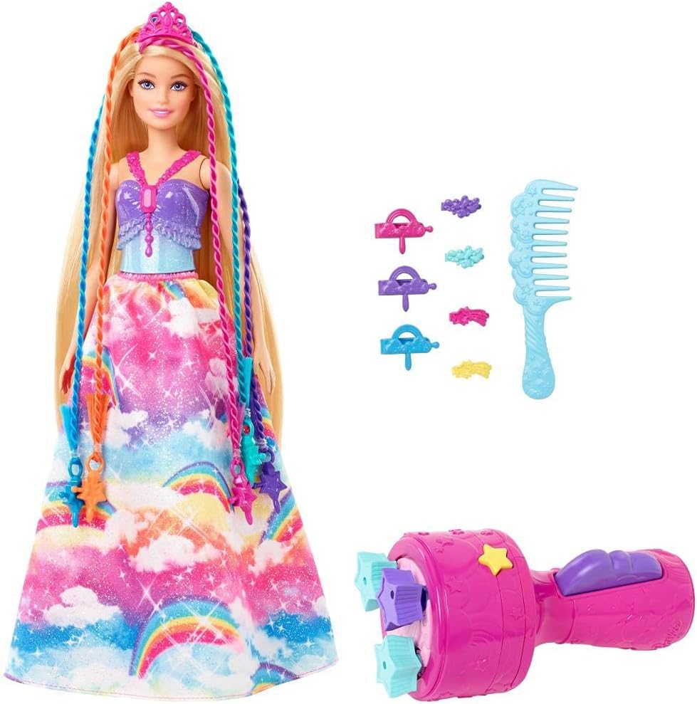 Barbie Dreamtopia Twist n Style Princess Hairstyling Doll (11.5-in Blonde) with Rainbow Hair Extensions & Accessories, Gift for 3 to 7 Year Olds