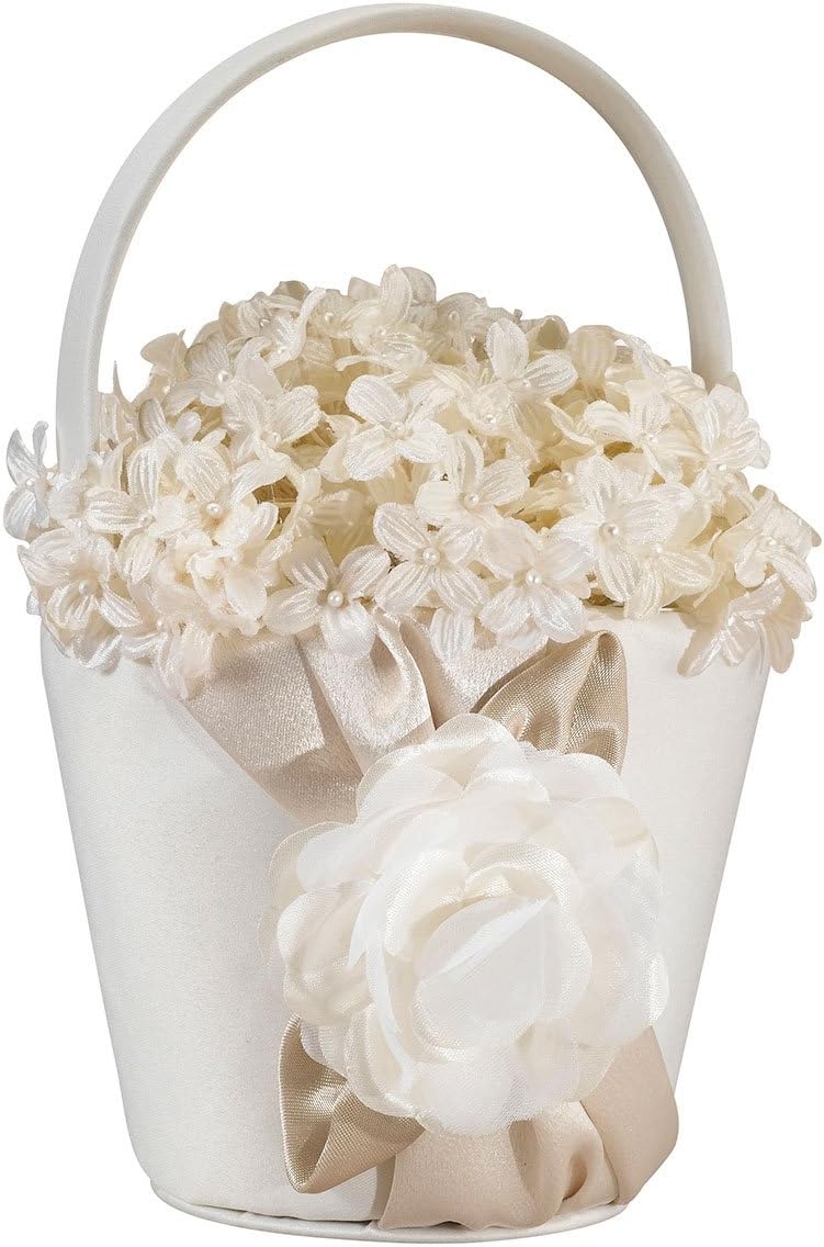 Lillian Rose Taupe 7.75 Vintage Rose Wedding Flower Girl Basket (FB470 T)