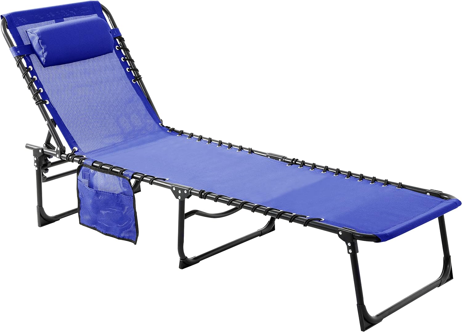 I love this chair. Using other folding beach chairs in the past, they are uncomfortable and provide less options for reclining and positioning. This chair is much more comfortable, can lay flat or reclined as well as angle your feet down, has handles to carry it easily, and also has a pocket. Absolutely perfect! It is sturdy and well made, so when my kids want to jump on me Im not worried it will break!