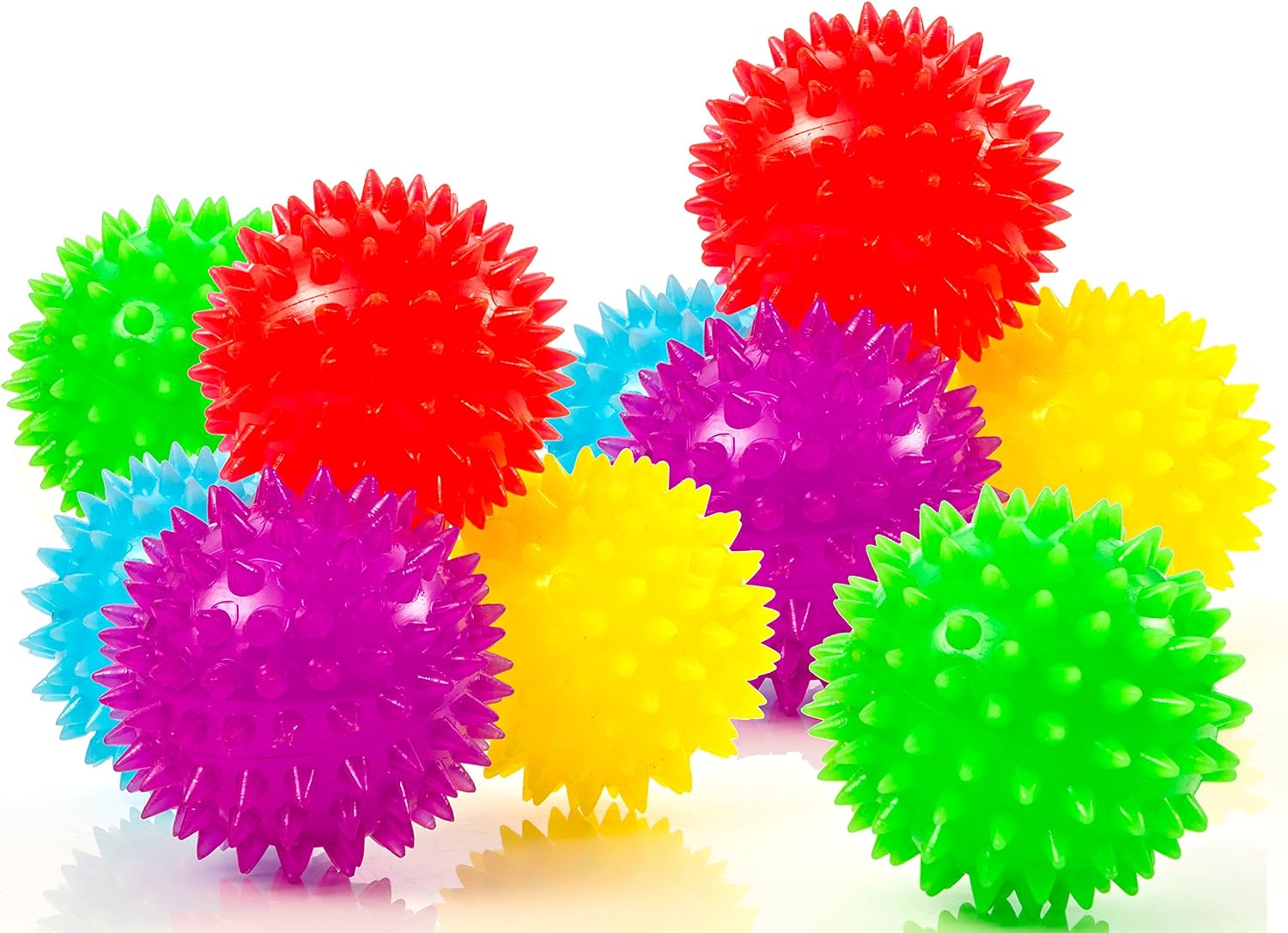 IMPRESA 10-Pack of Spiky Sensory Balls - Squeezy and Bouncy Fidget Toys/Sensory Toys - BPA/Phthalate/Latex-Free