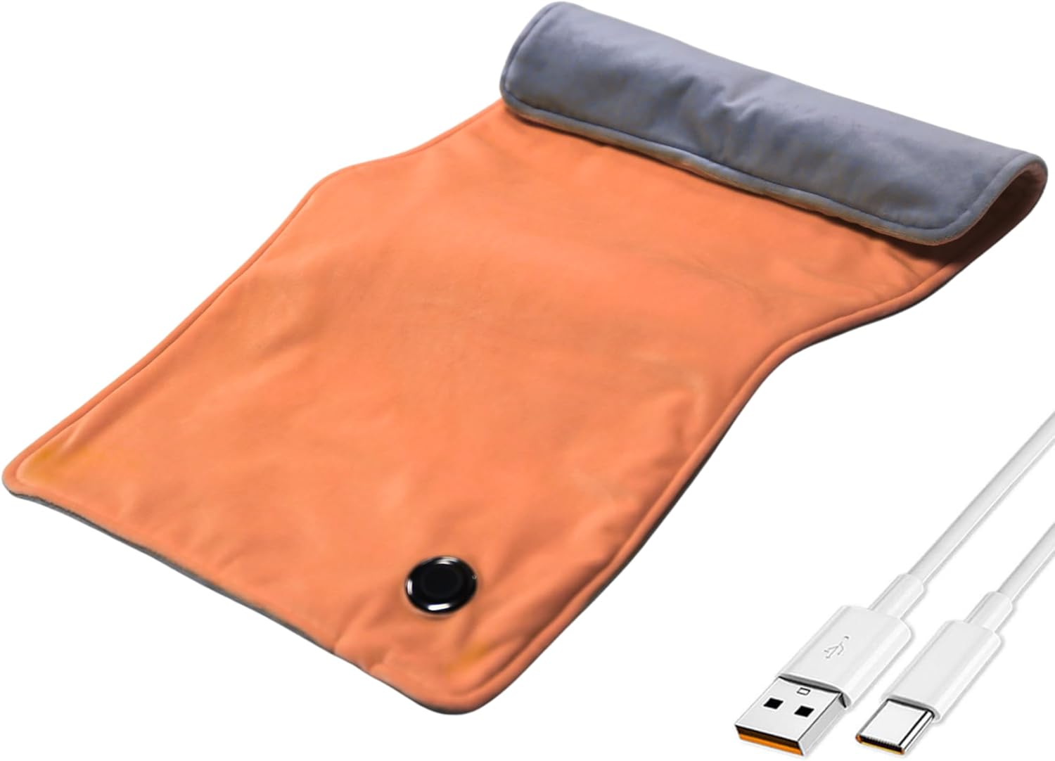 Cordless Heating Pad USB Heating Pad for Back, Neck, Shoulders, and Knees, Period Cramps Menstrual Pain Relief, Graphene Portable Heating Pad with 3 Heating Levels 12x24 inch (Orange)