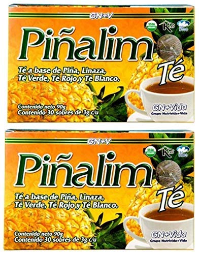 GN + VIDA Pinalim Tea | Pineapple Based Tea Containing Red Tea, Green Tea, White Tea and Senna Leaf | Twin Pack (2 x 30 Tea Bags)